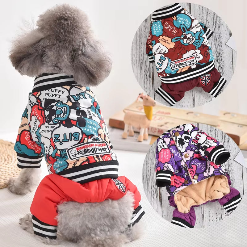 Windproof Dog Costume Cute Autumn Snow Winter Soft Warm Pet Coat