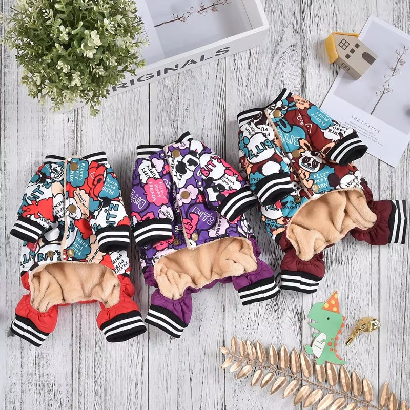 Windproof Dog Costume Cute Autumn Snow Winter Soft Warm Pet Coat