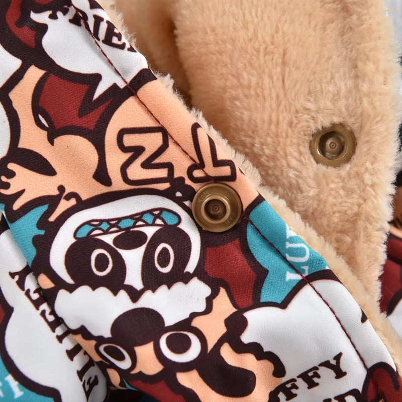 Windproof Dog Costume Cute Autumn Snow Winter Soft Warm Pet Coat