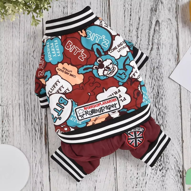 Windproof Dog Costume Cute Autumn Snow Winter Soft Warm Pet Coat