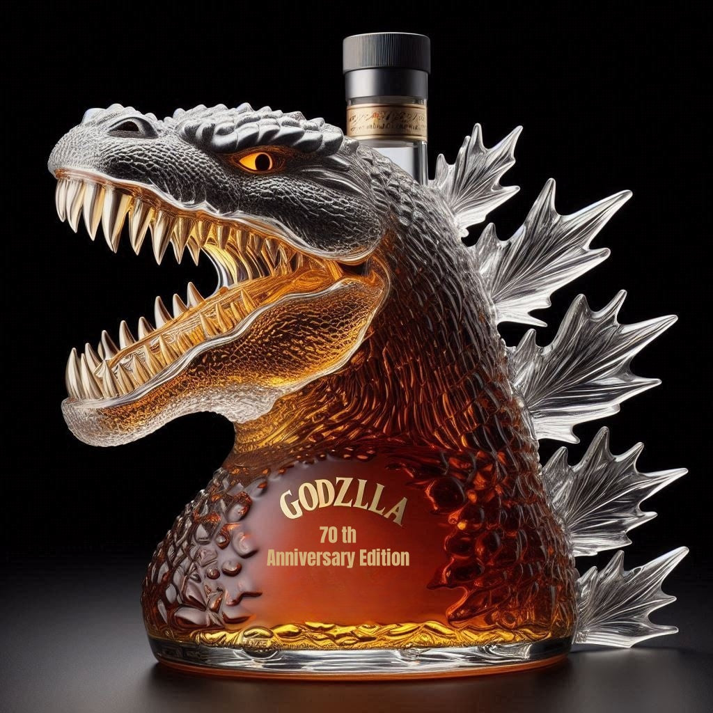 Godzilla Whiskey Bottle