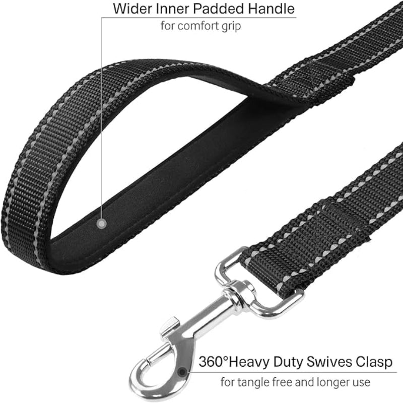 6 FT Reflective Training Dog Leash with Soft Padded Handle