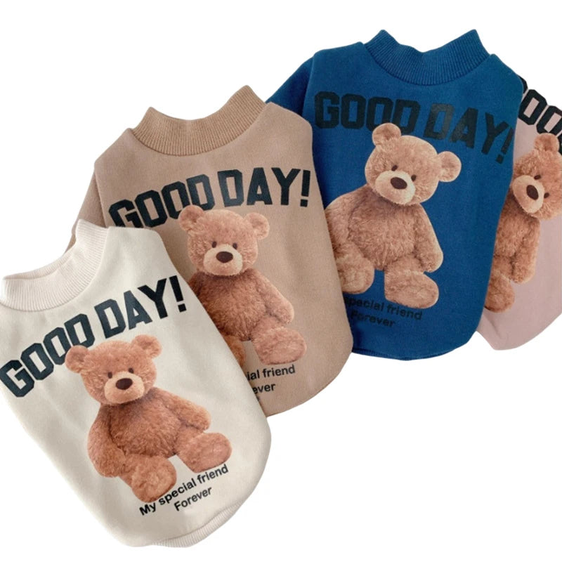 Dog Clothes for Small Medium Dogs Cute Bear Pattern Pet Cat Vest Poodle