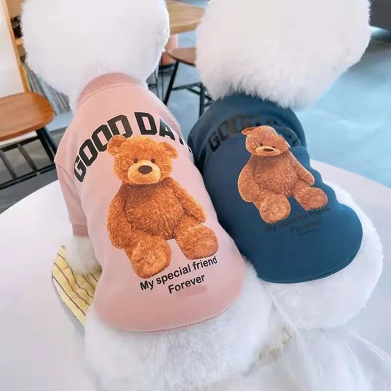 Dog Clothes for Small Medium Dogs Cute Bear Pattern Pet Cat Vest Poodle