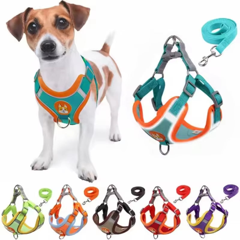 Dogs Adjustable Harness Leash Set for Small Medium Dogs Harness Vest