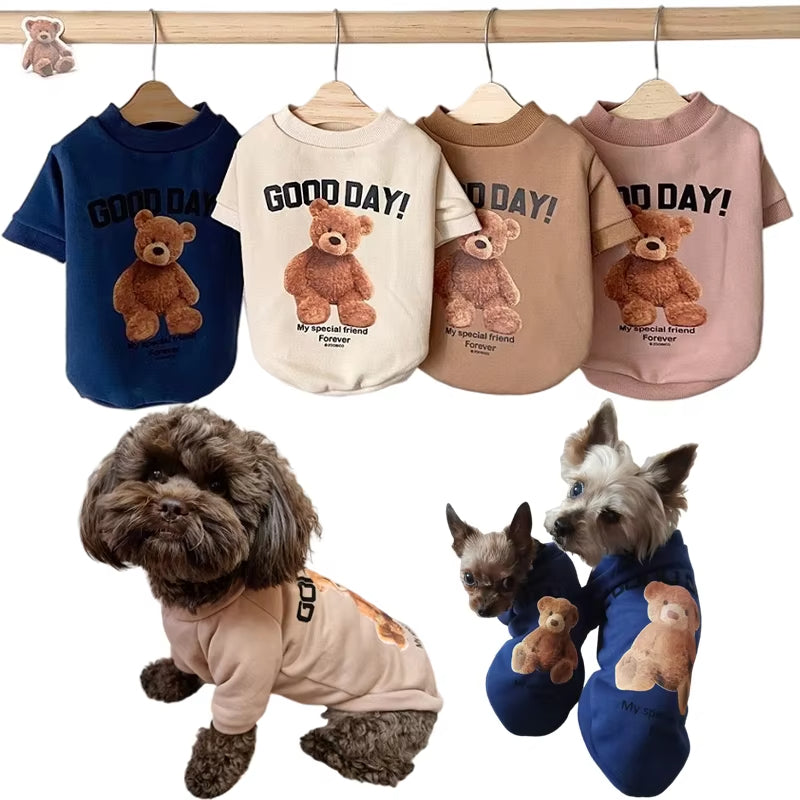 Dog Clothes for Small Medium Dogs Cute Bear Pattern Pet Cat Vest Poodle