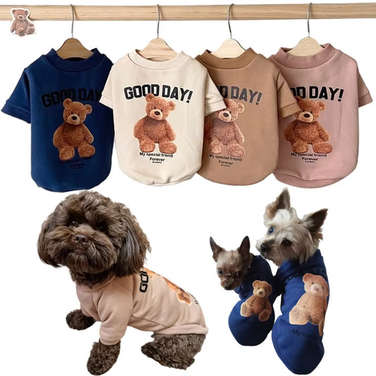 Dog Clothes for Small Medium Dogs Cute Bear Pattern Pet Cat Vest Poodle