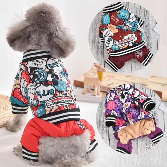 Windproof Dog Costume Cute Autumn Snow Winter Soft Warm Pet Coat