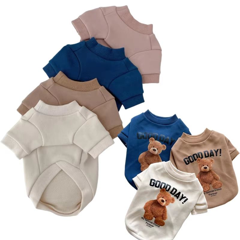 Dog Clothes for Small Medium Dogs Cute Bear Pattern Pet Cat Vest Poodle
