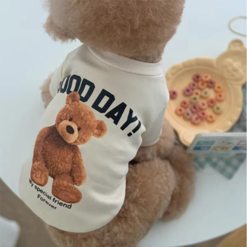 Dog Clothes for Small Medium Dogs Cute Bear Pattern Pet Cat Vest Poodle