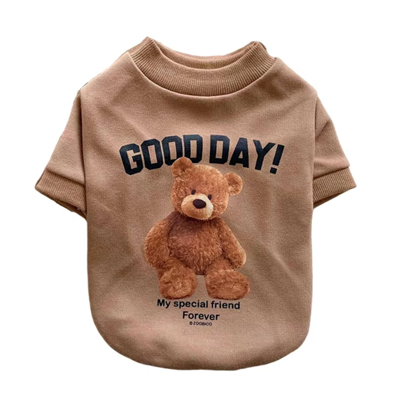 Dog Clothes for Small Medium Dogs Cute Bear Pattern Pet Cat Vest Poodle